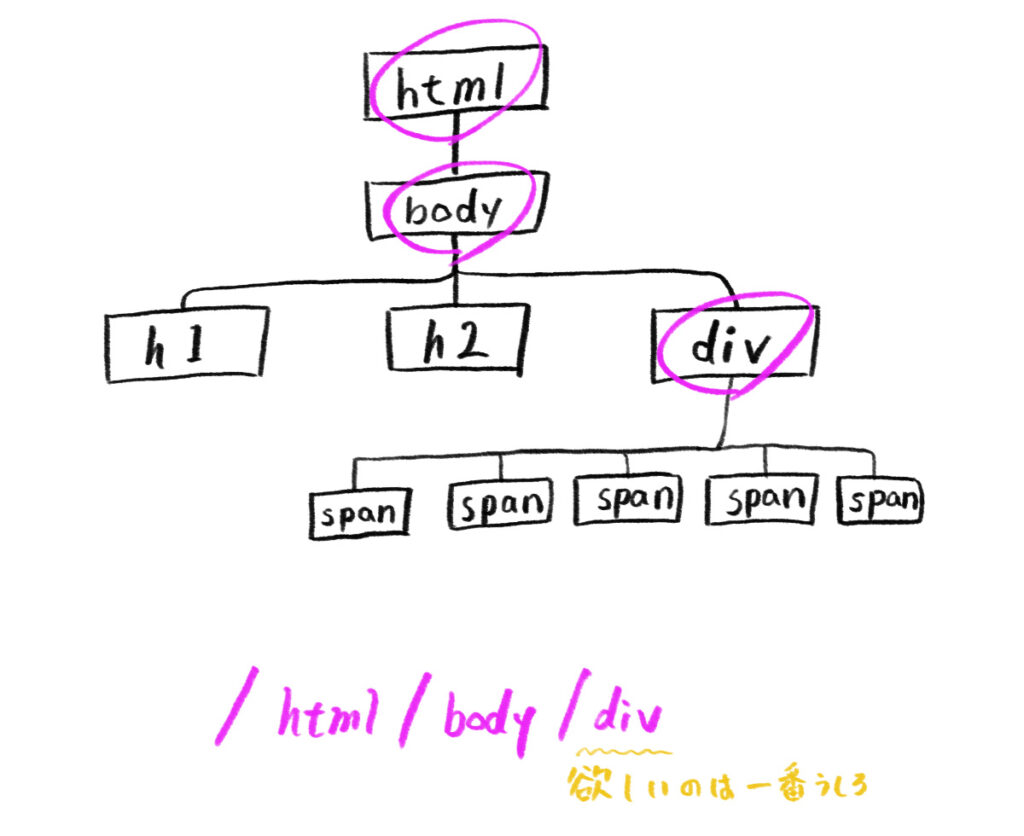 xpathの基本の書き方とhtmlツリー